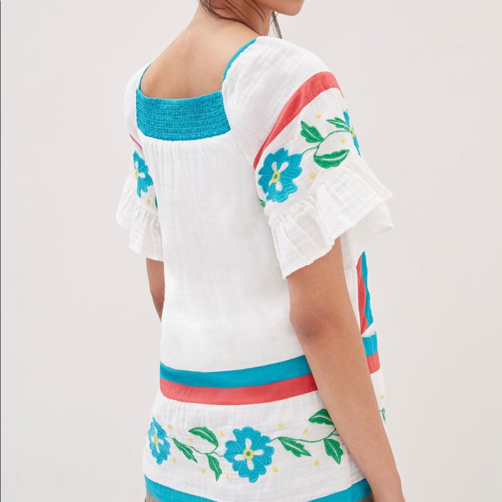 ANTHROPOLOGIE Embroidered Cotton Tunic Top - Women’s Size 4 - New - Picture 10 of 11